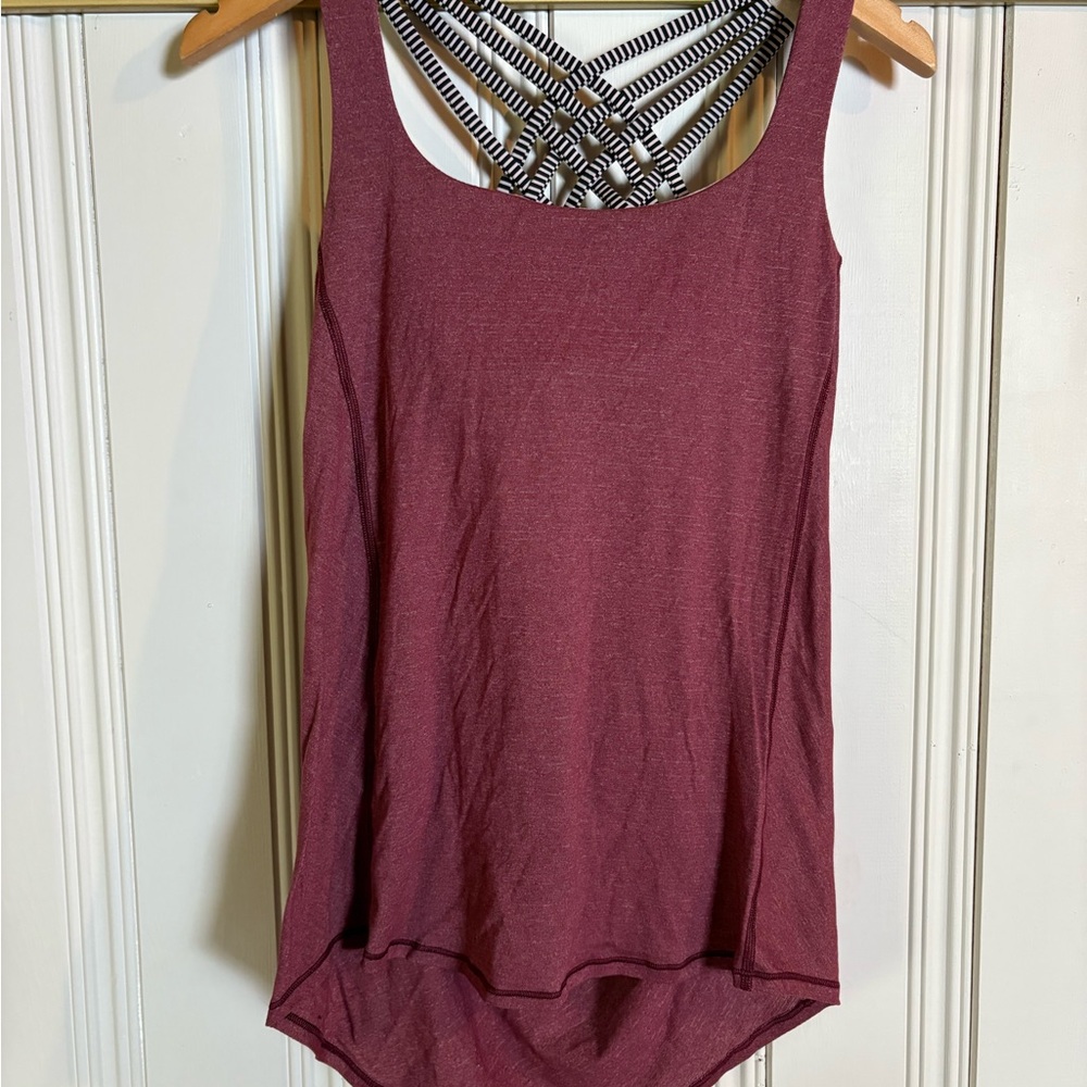 Lululemon Women's yoga top with built in bra and low back